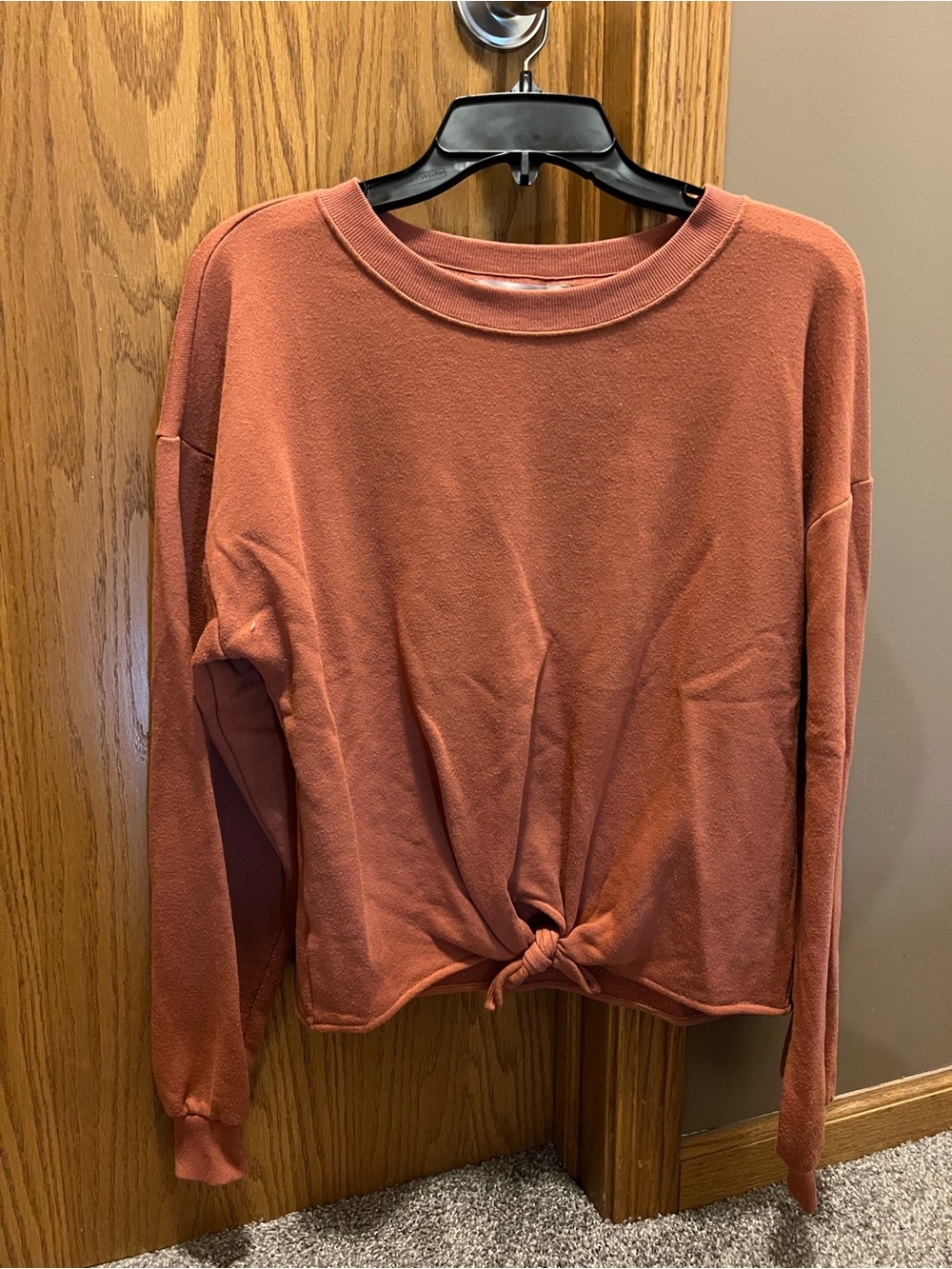 LOFT Rust Tie-Knot Crewneck Sweatshirt